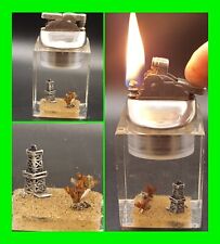 Unique Vintage Oil Rig Derrick In Desert - Evans Table Lighter In Working Order  picture