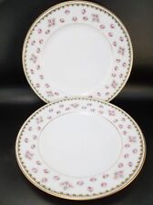 Elite Works Limoges France Porcelain Cabinet Luncheon Plate Pink Roses Lot 2 picture