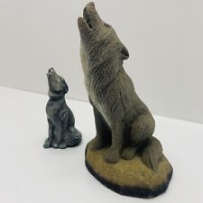 VINTAGE HOWLING WOLFPACK FIGURINE WOLF WOLVES MIXED LOT OF 2 picture