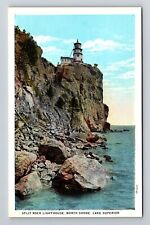 Lake Superior MN-Minnesota, Split Rock Lighthouse Vintage Souvenir Postcard picture