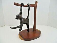 Hanging WOODEN Monkey Swinging Tail Hard Wood Branch Figurine Detachable NOVEL picture