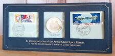 1975 Apollo Soyuz Space Mission Sterling Silver Token Stamps Set Limited Edition picture