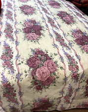 Vintage Curtain Panels 2 Pink Rose Floral Cottagecore + Tie Backs Glynda Turley picture