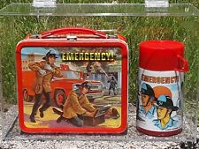 RARE ORIGINAL EMERGENCY 1973 METAL LUNCHBOX W/THERMOS TVSHOW VG+NM LOOKS UNUSED picture