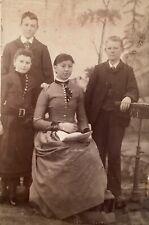 c1880’s Four Handsome School Kids Siblings Girls CABINET CARD PHOTO Holyoke Mass picture
