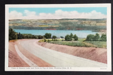 Seneca Lake View & Drive to Top of Glen Watkins New York NY UNP Postcard c1930s picture
