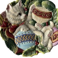 Fitz Floyd Plate Cat Kitty Kristmas Ornament Dish Wall Canape Tray 3D Christmas picture
