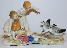 EXQUISITE VINTAGE MARKED KARL ENS GERMANY PORCELAIN CHILDREN WITH GEESE FIGURINE picture