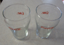 Vtg. 1984 COCA-COLA COKE INDIANA GLASS CO. Clear GLASS Red Letter 12 Oz Lot Of 2 picture