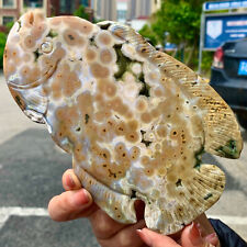 396G Amazing natural marine jasper crystal carving fish jasper aura stone picture