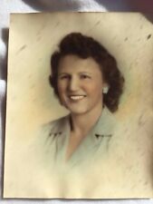 Vintage Photo Tinted Young Woman 1940's Kerns Photo Studio 22249 picture