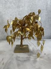 Vintage Tree of Life Copper Wire Mid Century Modern Golden Twisted Trunk picture