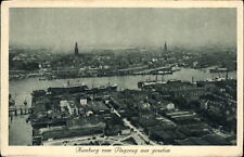 Hamburg Germany vom Flugzeug aus Gesehen ~ aerial from airplane ~ steamships picture
