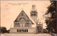  Postcard Memorial Hall Harvard University Cambridge MA Massachusetts 1936 H-538 picture