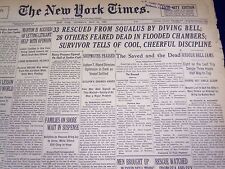 1939 MAY 25 NEW YORK TIMES - 33 RESCUED FROM SQUALUS BY DRIVING BELL - NT 589 picture