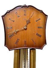 Frantz Hermle German Vintage Mid Century Retro Teak Wood 10-Day Wall Clock picture