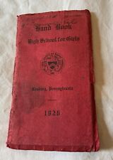 Vintage 1926 Hand Book High School For Girls Reading, PA picture