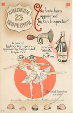 Chicken Inspector Postcard 23 Skidoo Humor Men Leer at Dancers Legs 107 picture