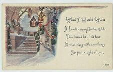 c.1910 Vintage Christmas Postcard Lovely Poem Wreath P1 BN3 picture