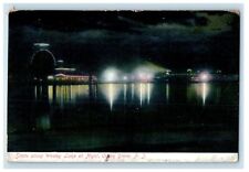1909 Scene Along Wesley Lake At Night Ocean Grove New Jersey NJ Antique Postcard picture