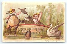 c1880 PROVIDENCE R.I. DEPOT RESTAURANT C.D. WILBUR  VICTORIAN TRADE CARD P2826G picture