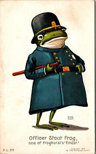 Frog Officer Anthropomorphic Rose Clark Rotograph Co Posted Antique Postcard picture