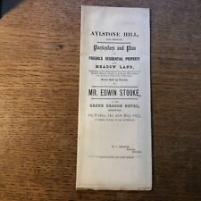 1875 Sale Particulars Aylestone Hill & Hand Coloured Map picture