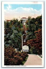 Dubuque Iowa IA Postcard Fourth Street Elevator Scenic View Trees 1916 Vintage picture