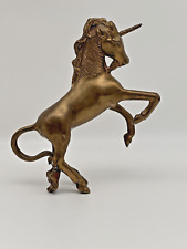 Vintage 1950-1960 Brass Rearing Unicorn Made in India picture