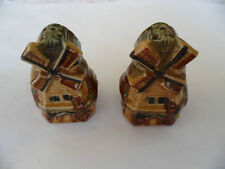 VINTAGE ANTIQUE OLD WINDMILL SALT AND PEPPER SHAKERS CRUET RETRO SET EARLY JAPAN picture