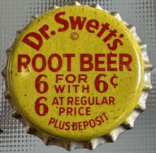 Vintage Unused Dr. Swett's Root Beer Cork Soda Bottle Cap picture