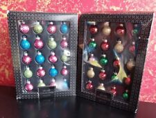 Set of 40 RAUCH Miniature Glass Metallic Glitter Shine Christmas Ornaments NIOB picture