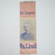 Antique American 1890s Wm. C. Arnold Silk Ribbon Pennsylvania Republican History picture