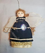 Vintage Handmade Wood Popsicle Stick Doll Angel Ornament Small Tree Topper picture