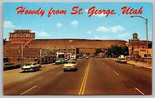 Howdy Saint George Utah Zion National Park Street View Odl Cars Desert Postcard picture