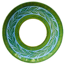 Vtg 6”  Dessert Salad Plate green leaf pattern mid century modern picture