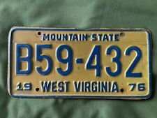 VGD 1976 EXPIRED TRUCK WEST VIRGINIA MOUNTAIN STATE LICENSE PLATE USA B59-432 picture