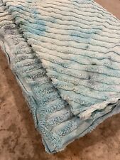 Vintage Chenille Hand Dyed Blanket-teal/multi Colored picture