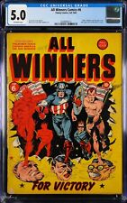 ALL WINNERS #6 CGC VGF 5.0 TIMELY 1942 CLASSIC HITLER, HIROHITO, MUSSOLINI COVER picture