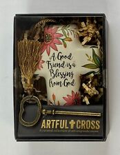 Demdaco Artful Cross Friend White with Flowers 1004320018 picture