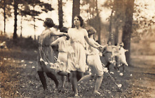 RPPC 1920s Women Dancing in Forest Real Photo Postcard  picture
