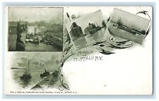 c1900's Multiview Of Harbor of Buffalo New York NY Unposted Antique Postcard picture