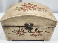 Vintage Rose Shabby Chic Wooden Jewelry Trinket Box/Chest 7