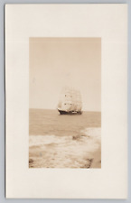 RPPC Sailboat in Ocean c1920 Real Photo Postcard picture