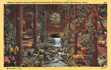 D1776 Brook through World Famous Dining Room, Brookdale CA - 1943 Teich Linen PC picture