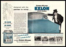 1957 Sherwin Williams Exlon Speed Enamel Paint Gun Top Coat Hat 2-Page Print Ad picture