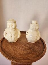 Formalities By Baum Bros Snowman White Ceramic Salt & Pepper Shakers 3.75