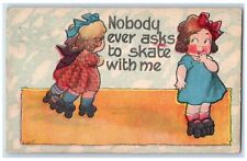 c1920's Children Ice Skating Stafford Connecticut CT Posted Antique Postcard picture