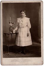 C. 1890s CABINET CARD YOUNG GIRLS FIRST COMMUNION HOLDING BIBLE CINCINNATI OHIO picture