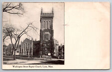 Vintage Postcard MA Lynn Washington Street Baptist Church c1910 ~6659 picture